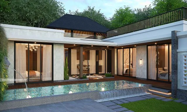 desain villa bali modern tropis